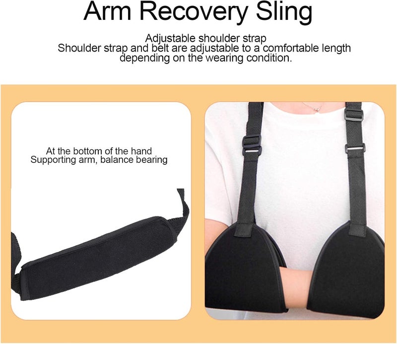 woobles Arm Suuport Sling, Shoulder Abduction Sling Immobilizer Arm Pillow for Injury Support Rotator Cuff Sublexion Surgery Dislocated Broken Arm(black) - Image 3